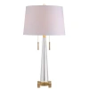 Jonathan Y Zoe 29.5" 2-light Crystal Led Table Lamp, Clear/brass Gold In Clear/brass Gold