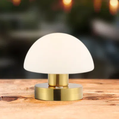 Jonathan Y Zoe 5.75" Modern Minimalist Iron Rechargeable Integrated Led Table Lamp In Black