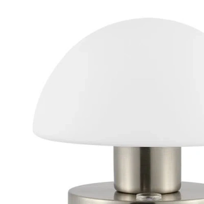 Jonathan Y Zoe Modern Minimalist Iron Rechargeable Integrated Portable Led Table Lamp In Nickel