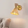 Jonathan Y Zoey 10" 1-light Mid-century Vintage Retro Rattan/metal Led Sconce With Adjustable Shade, Light Brow