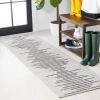 Jonathan Y Zolak Berber Stripe Geometric Indoor/outdoor Area Rug In Ivory/black
