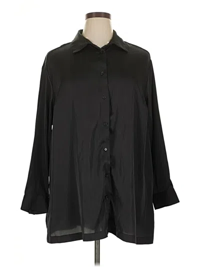 Pre-owned Jones & Co 3/4 Sleeve Blouse In Black