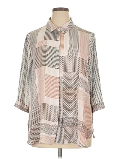 Pre-owned Jones & Co 3/4 Sleeve Blouse In Gray