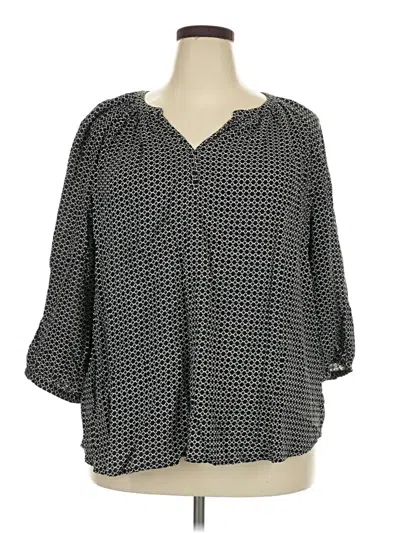 Pre-owned Jones & Co 3/4 Sleeve Blouse In Gray