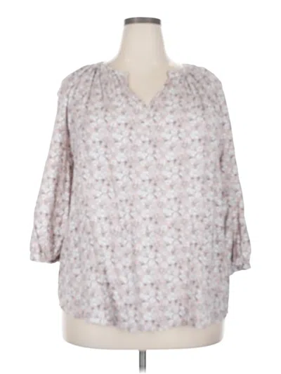 Pre-owned Jones & Co 3/4 Sleeve Blouse In Pink