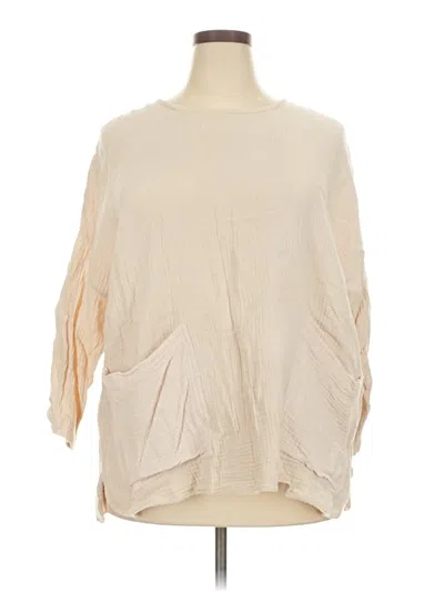 Pre-owned Jones & Co 3/4 Sleeve Blouse In White