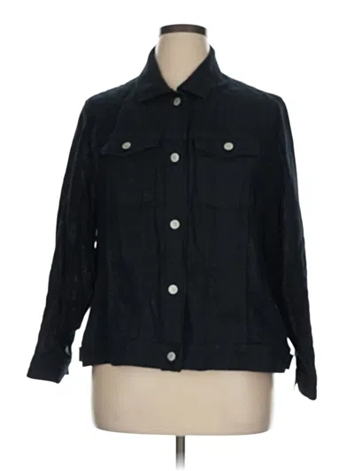 Pre-owned Jones & Co 3/4 Sleeve Button Down Shirt In Black