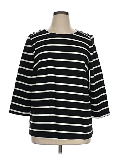 Pre-owned Jones & Co 3/4 Sleeve Top Black Boatneck Tops