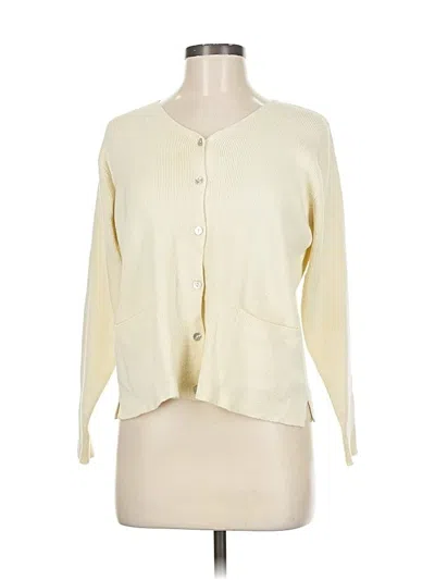 Pre-owned Jones & Co Cardigan Sweater In White