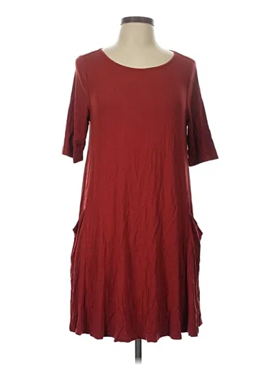 Pre-owned Jones & Co Casual Dress In Burgundy