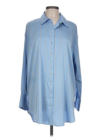 Pre-owned Jones & Co Long Sleeve Blouse In Blue