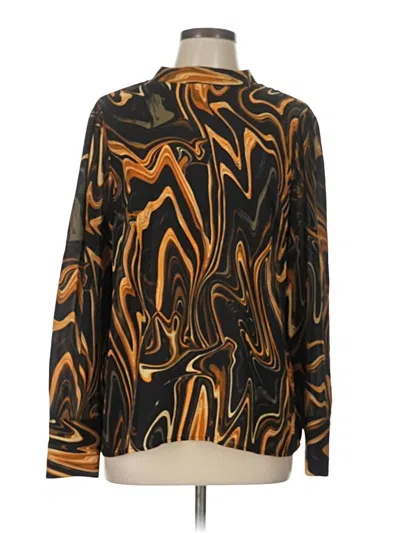 Pre-owned Jones & Co Long Sleeve Blouse In Gold