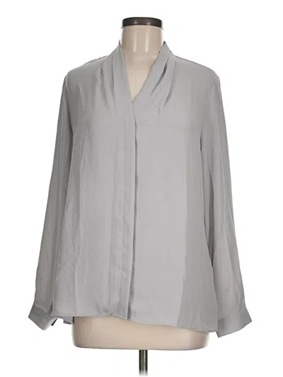 Pre-owned Jones & Co Long Sleeve Blouse In Gray