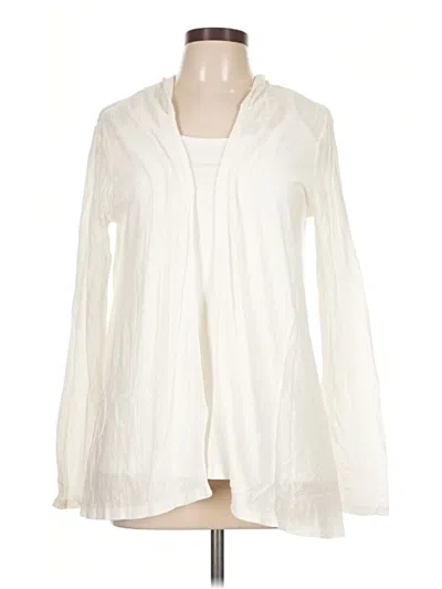 Pre-owned Jones & Co Long Sleeve Blouse In Ivory
