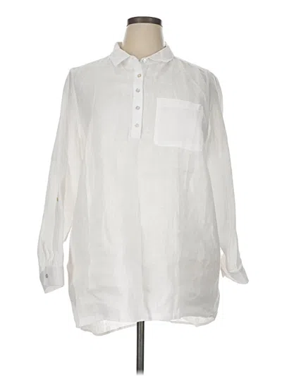 Pre-owned Jones & Co Long Sleeve Blouse In White