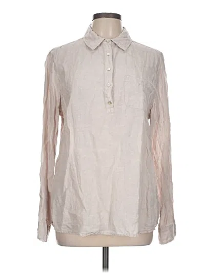 Pre-owned Jones & Co Long Sleeve Blouse In White