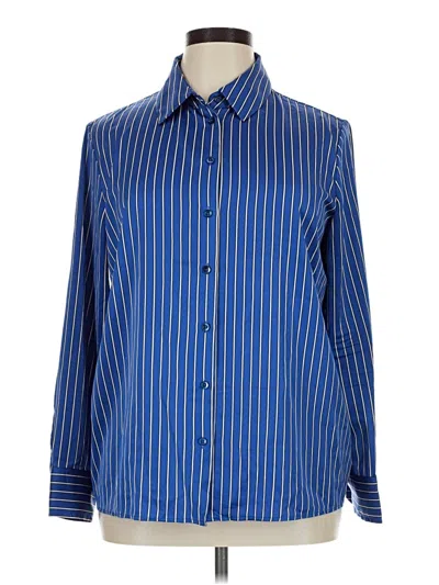 Pre-owned Jones & Co Long Sleeve Button Down Shirt In Blue