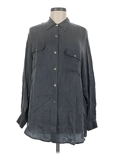 Pre-owned Jones & Co Long Sleeve Button Down Shirt In Gray