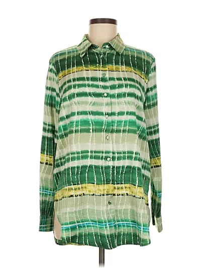 Pre-owned Jones & Co Long Sleeve Button Down Shirt In Green