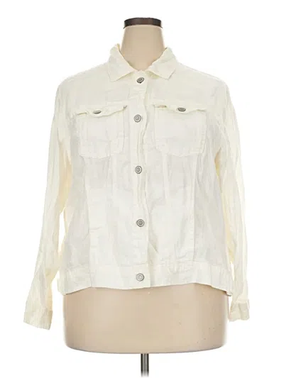 Pre-owned Jones & Co Long Sleeve Button Down Shirt In Ivory