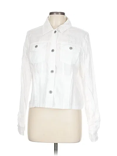 Pre-owned Jones & Co Long Sleeve Button Down Shirt In White