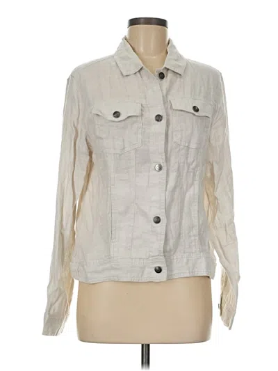 Pre-owned Jones & Co Long Sleeve Button Down Shirt In White