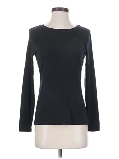 Pre-owned Jones & Co Long Sleeve Top Black Boatneck Tops