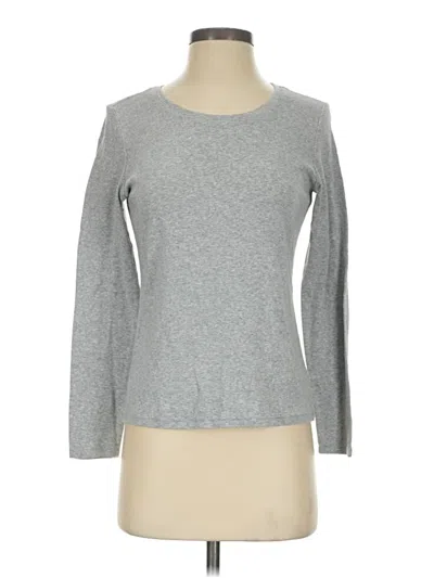 Pre-owned Jones & Co Long Sleeve Top Gray Boatneck Tops