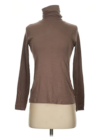 Pre-owned Jones & Co Long Sleeve Turtleneck In Brown
