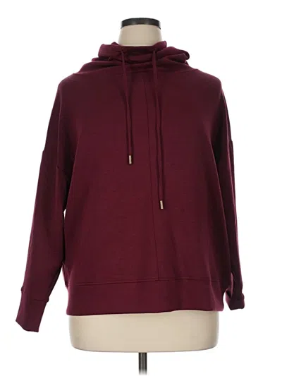 Pre-owned Jones & Co Pullover Hoodie In Burgundy