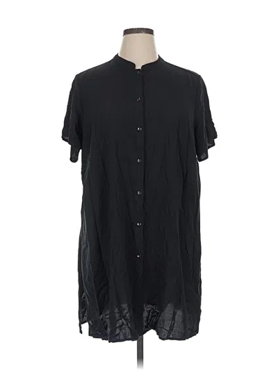 Pre-owned Jones & Co Short Sleeve Blouse In Black