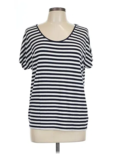 Pre-owned Jones & Co Short Sleeve Top Black Scoop Neck Tops