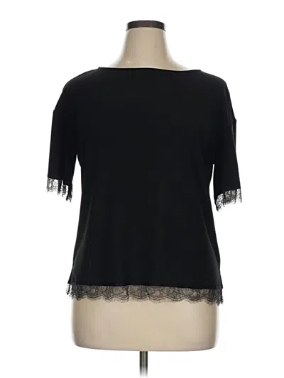 Pre-owned Jones & Co Short Sleeve Top Black Sweetheart Neckline Tops