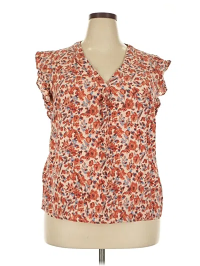 Pre-owned Jones & Co Sleeveless Blouse In Orange