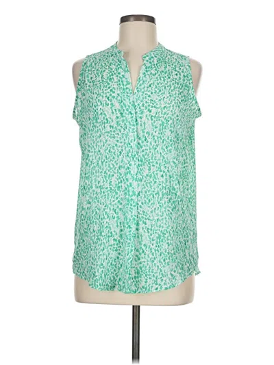Pre-owned Jones & Co Sleeveless Button Down Shirt In Green