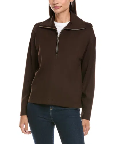 Jones New York 1/4-zip Pullover In Brown