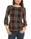 Jones New York 3/4-puff Sleeve Blouse In Red