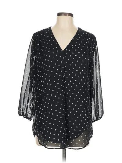 Pre-owned Jones New York 3/4 Sleeve Blouse In Black