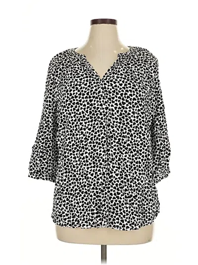Pre-owned Jones New York 3/4 Sleeve Blouse In Black