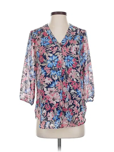 Pre-owned Jones New York 3/4 Sleeve Blouse In Blue