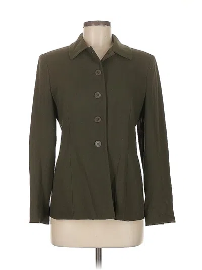 Pre-owned Jones New York 3/4 Sleeve Button Down Shirt In Green