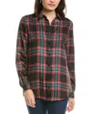 Jones New York Womens Plaid Satin Button-down Top In Red