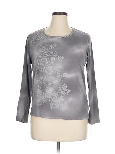 Pre-owned Jones New York 3/4 Sleeve T-shirt In Gray