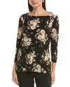 Jones New York 3/4-sleeve Top In Black