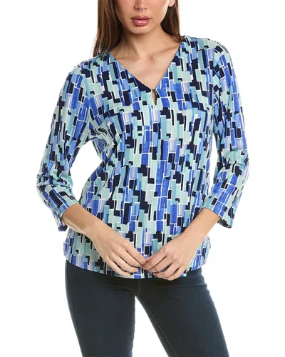 Jones New York 3/4-sleeve Top In Blue