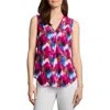 Jones New York Petite V Neck Pleat Front Shell Top