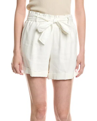 Jones New York Belted Linen-blend Short In White