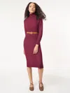 Jones New York Petite Belted Turtleneck Sweater Dress In Blue