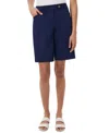 Jones New York Bermuda Shorts Women's Navy Duke Fly-front Mid-ris Fts1156 In Blue