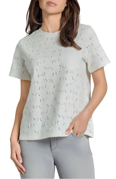 Jones New York Boxy Eyelet Pocket T-shirt In Nyc White